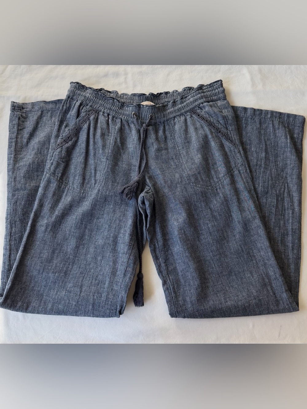 Rewind Denim Colored Linen Pants w/ Drawstring Women’s Size Small - Picture 3 of 11